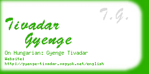 tivadar gyenge business card